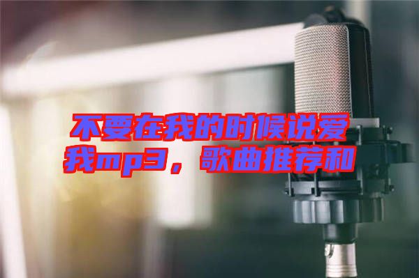 不要在我的時候說愛我mp3，歌曲推薦和