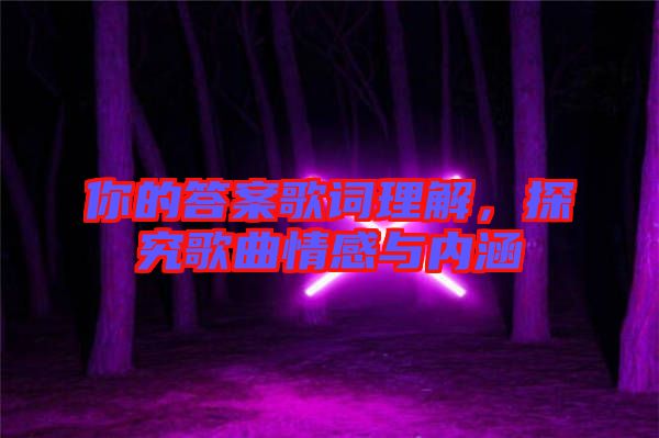 你的答案歌詞理解，探究歌曲情感與內(nèi)涵