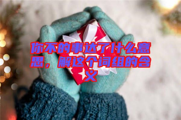 你不的事達(dá)了什么意思，解這個詞組的含義