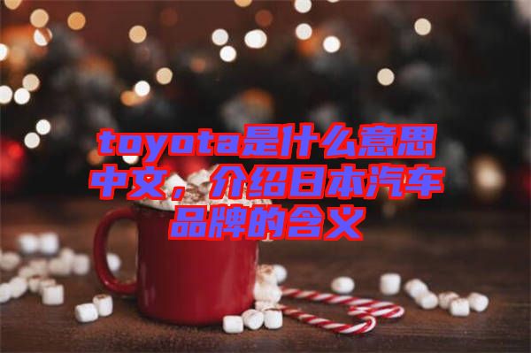 toyota是什么意思中文，介紹日本汽車品牌的含義