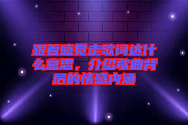 跟著感覺走歌詞達(dá)什么意思，介紹歌曲背后的情感內(nèi)涵