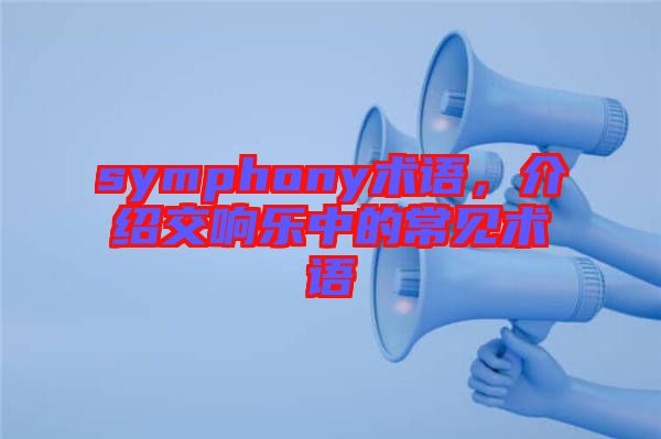 symphony術(shù)語(yǔ)，介紹交響樂(lè)中的常見(jiàn)術(shù)語(yǔ)