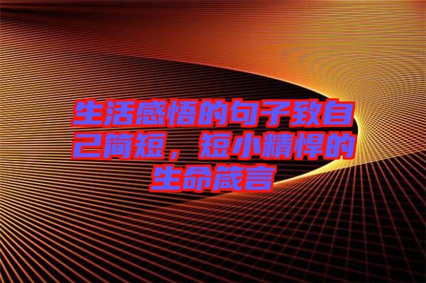 生活感悟的句子致自己簡短，短小精悍的生命箴言