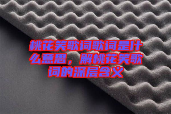 桃花笑歌詞歌詞是什么意思，解桃花笑歌詞的深層含義