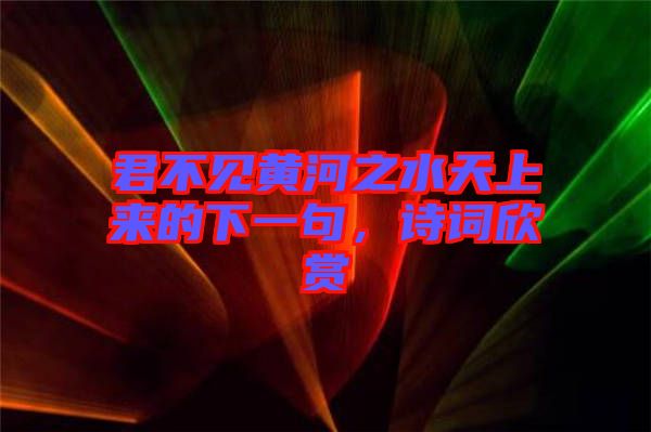 君不見黃河之水天上來的下一句，詩詞欣賞