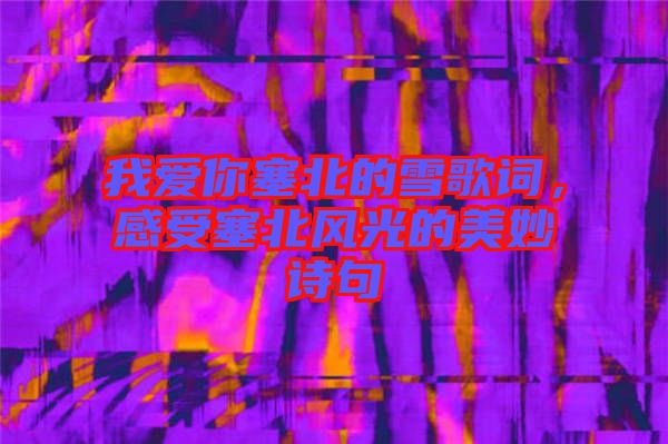 我愛你塞北的雪歌詞，感受塞北風(fēng)光的美妙詩句