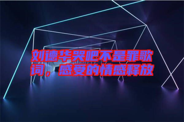 劉德華哭吧不是罪歌詞，感受的情感釋放