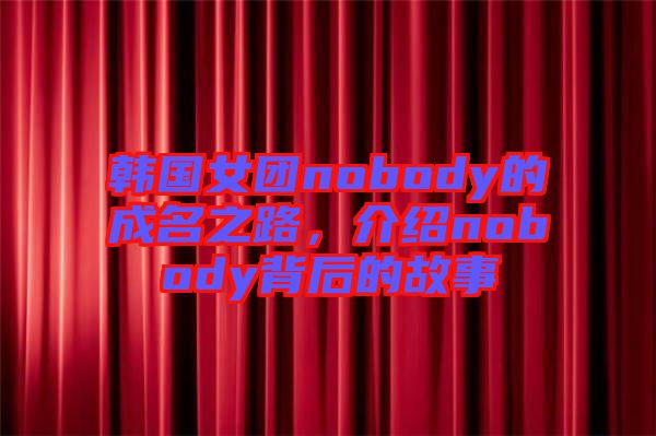 韓國女團nobody的成名之路，介紹nobody背后的故事