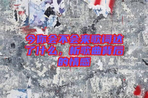 今你會不會來歌詞達(dá)了什么，析歌曲背后的情感