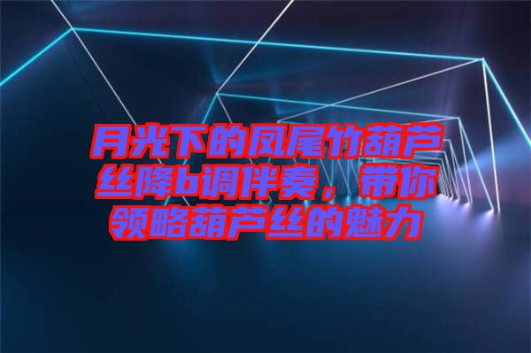 月光下的鳳尾竹葫蘆絲降b調伴奏，帶你領略葫蘆絲的魅力