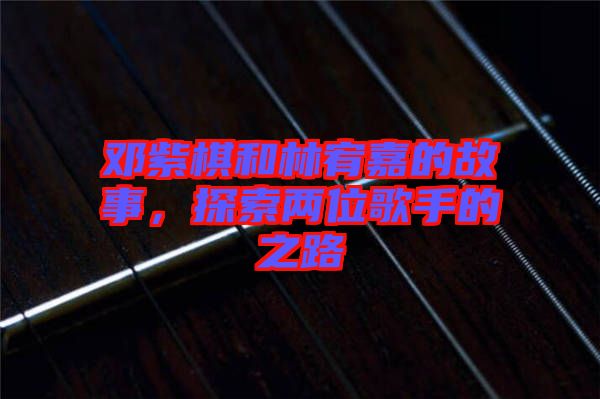 鄧紫棋和林宥嘉的故事，探索兩位歌手的之路