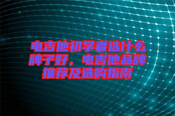 電吉他初學(xué)者選什么牌子好，電吉他品牌推薦及選購(gòu)指南