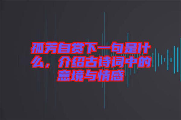 孤芳自賞下一句是什么，介紹古詩詞中的意境與情感