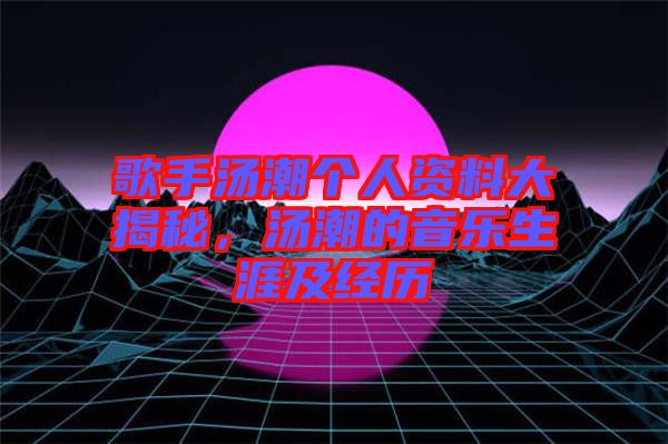 歌手湯潮個人資料大揭秘，湯潮的音樂生涯及經歷