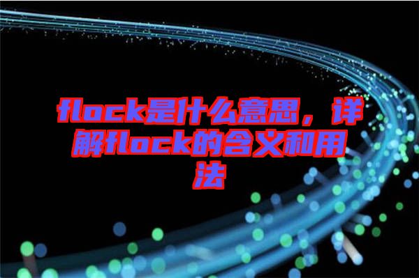 flock是什么意思，詳解flock的含義和用法