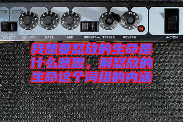 我想要怒放的生命是什么意思，解怒放的生命這個詞組的內(nèi)涵