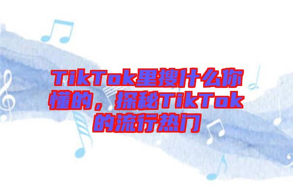 TikTok里搜什么你懂的，探秘TikTok的流行熱門