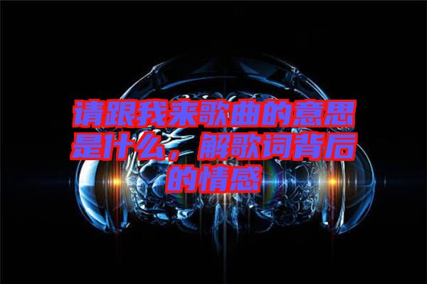 請(qǐng)跟我來歌曲的意思是什么，解歌詞背后的情感