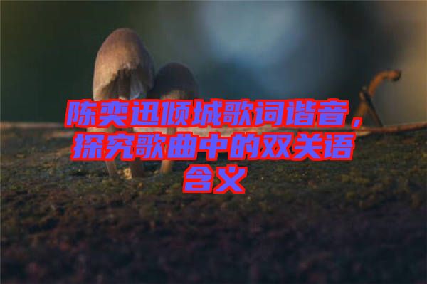 陳奕迅傾城歌詞諧音，探究歌曲中的雙關(guān)語(yǔ)含義