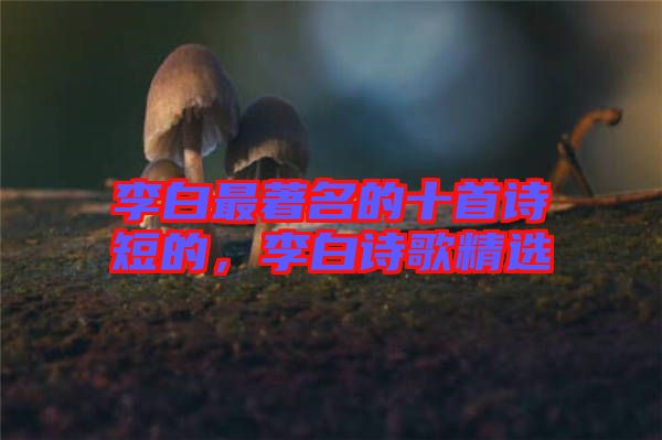 李白最著名的十首詩短的，李白詩歌精選