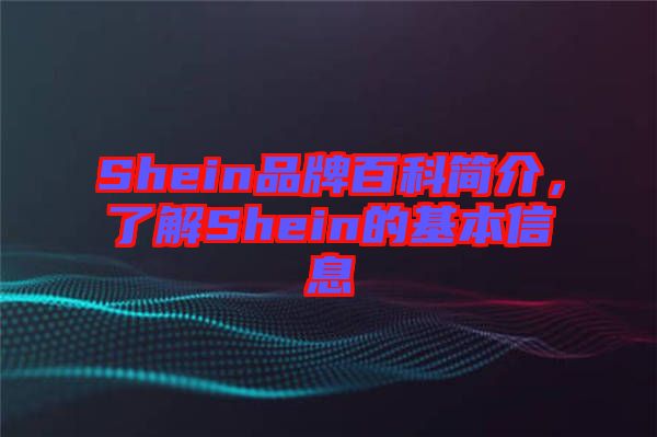 Shein品牌百科簡介，了解Shein的基本信息