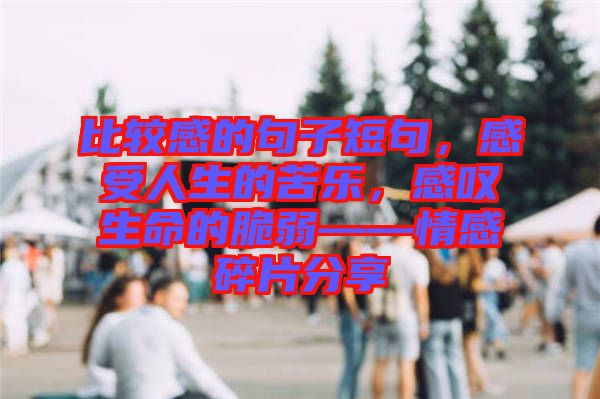 比較感的句子短句，感受人生的苦樂，感嘆生命的脆弱——情感碎片分享