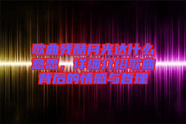 歌曲殘酷月光達什么意思，詳細介紹歌曲背后的情感與哲理