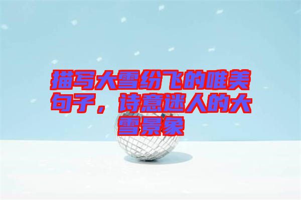 描寫大雪紛飛的唯美句子，詩意迷人的大雪景象