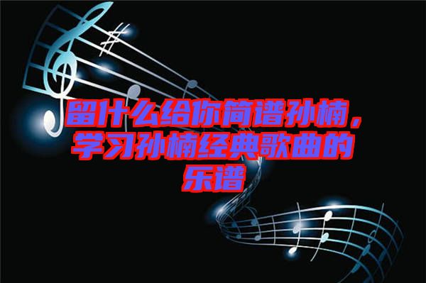 留什么給你簡譜孫楠，學習孫楠經(jīng)典歌曲的樂譜