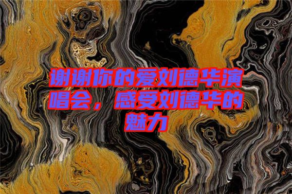 謝謝你的愛(ài)劉德華演唱會(huì)，感受劉德華的魅力