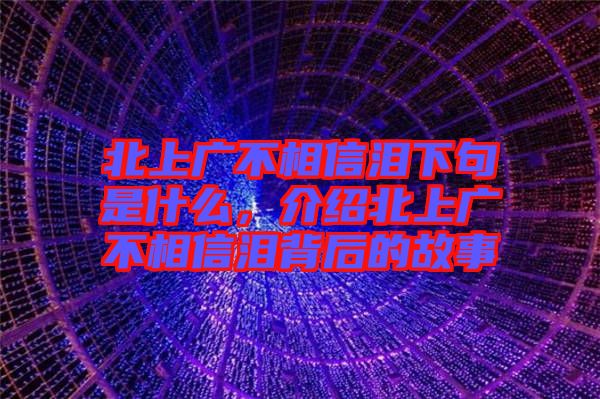 北上廣不相信淚下句是什么，介紹北上廣不相信淚背后的故事