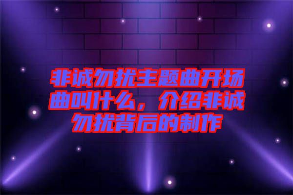 非誠勿擾主題曲開場曲叫什么，介紹非誠勿擾背后的制作