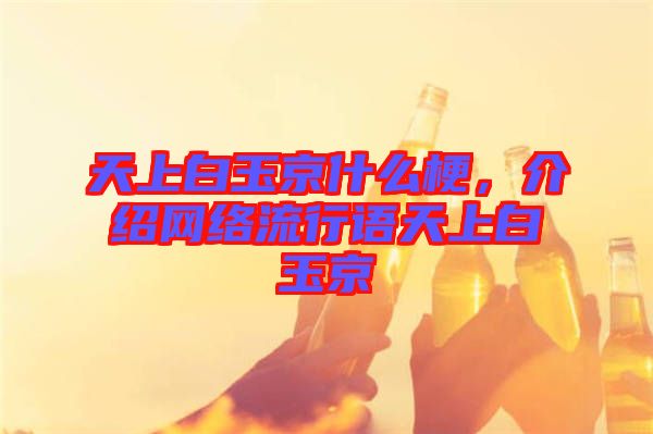 天上白玉京什么梗，介紹網絡流行語天上白玉京