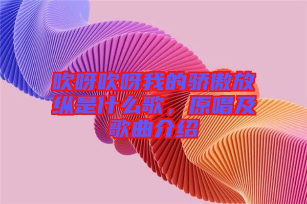 吹呀吹呀我的驕傲放縱是什么歌，原唱及歌曲介紹