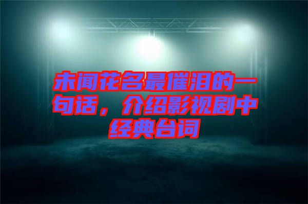 未聞花名最催淚的一句話(huà)，介紹影視劇中經(jīng)典臺(tái)詞