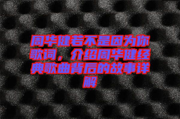 周華健若不是因為你歌詞，介紹周華健經(jīng)典歌曲背后的故事詳解