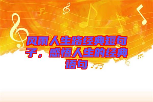 風雨人生路經(jīng)典短句子，感悟人生的經(jīng)典語句