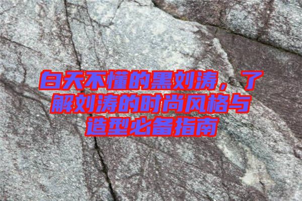 白天不懂的黑劉濤，了解劉濤的時尚風(fēng)格與造型必備指南