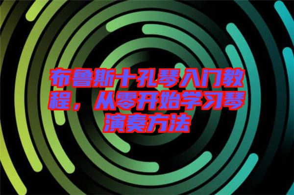 布魯斯十孔琴入門教程，從零開始學(xué)習(xí)琴演奏方法