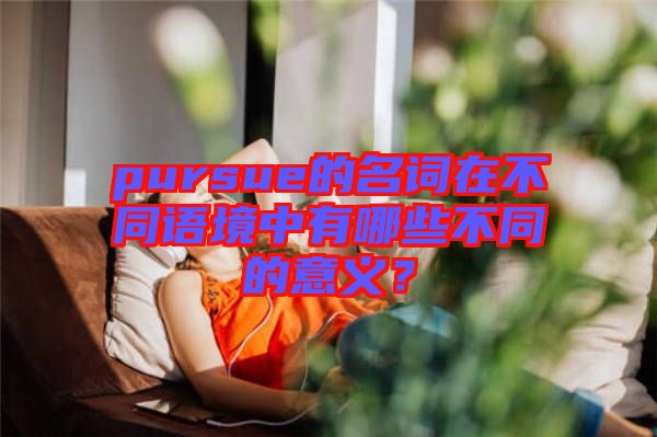 pursue的名詞在不同語(yǔ)境中有哪些不同的意義？