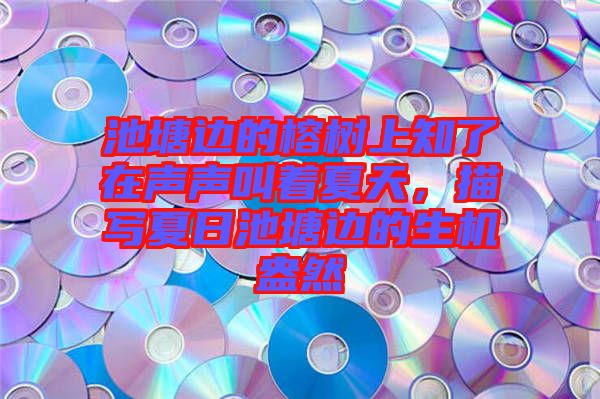 池塘邊的榕樹上知了在聲聲叫著夏天，描寫夏日池塘邊的生機盎然