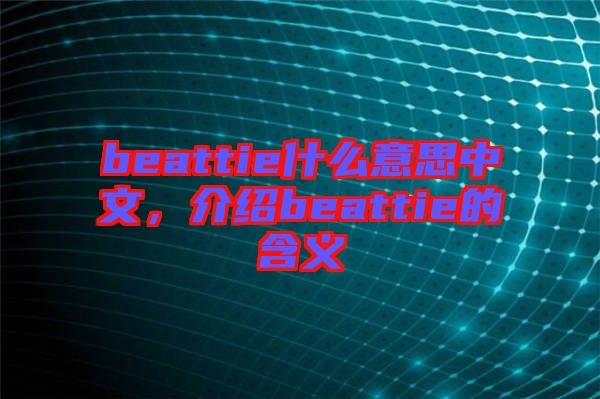 beattie什么意思中文，介紹beattie的含義