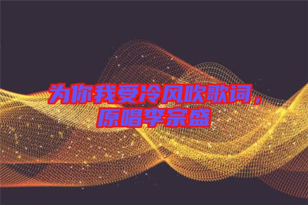 為你我受冷風(fēng)吹歌詞，原唱李宗盛