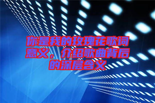 你是我的玫瑰花歌詞意義，介紹歌曲背后的深層含義