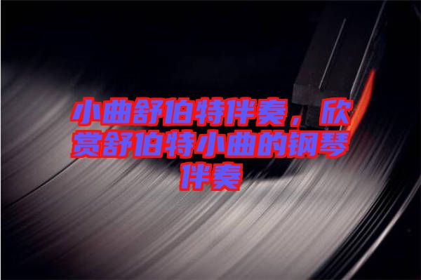 小曲舒伯特伴奏，欣賞舒伯特小曲的鋼琴伴奏