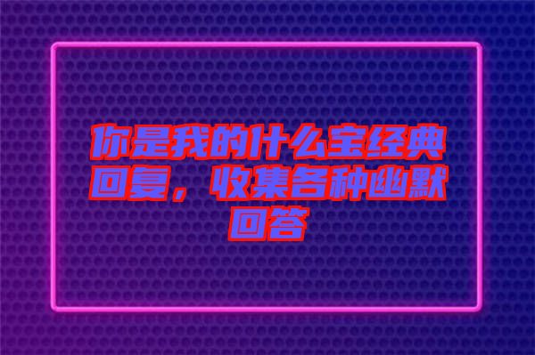 你是我的什么寶經(jīng)典回復(fù)，收集各種幽默回答