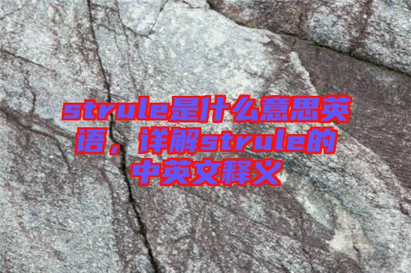 strule是什么意思英語，詳解strule的中英文釋義