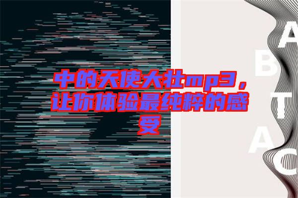 中的天使大壯mp3，讓你體驗(yàn)最純粹的感受