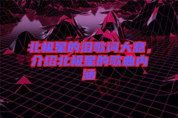 北極星的淚歌詞大意，介紹北極星的歌曲內(nèi)涵