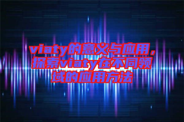 viaty的意義與應(yīng)用，探索viaty在不同領(lǐng)域的應(yīng)用方法